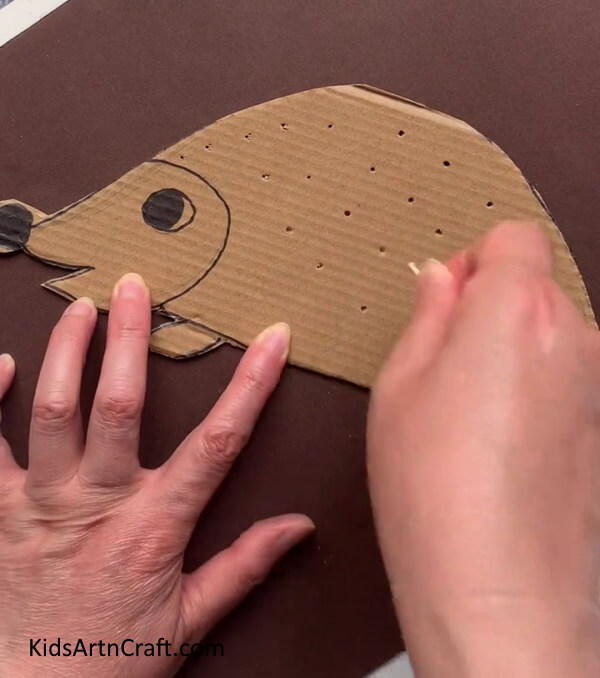 Making Holes On The Hedgehog- Crafting a Hedgehog Using Leaves is a Breeze 