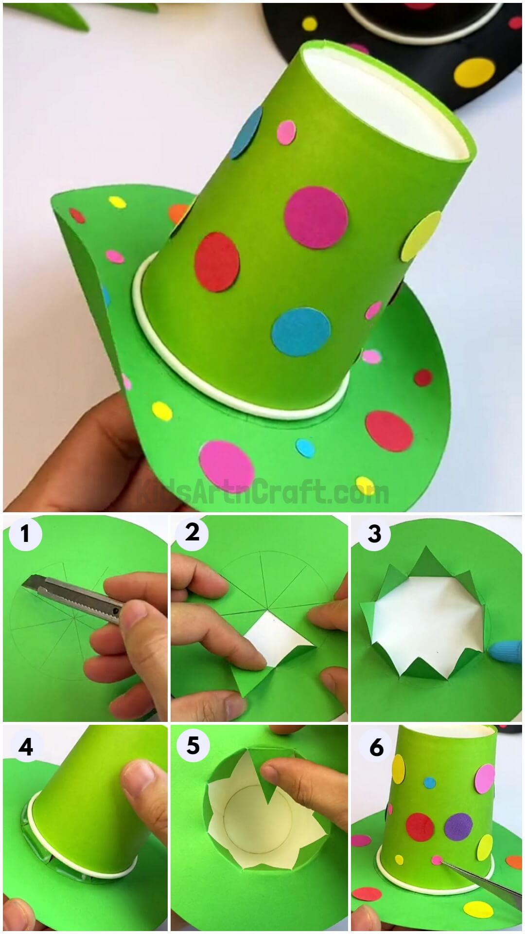 Easy To Make Mini Paper Cup Hat-Creative Mini Paper Cup Hat For Kids