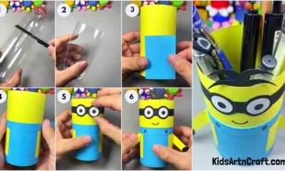 How To Make Minion Pencil Stand Craft Tutorial For Kids