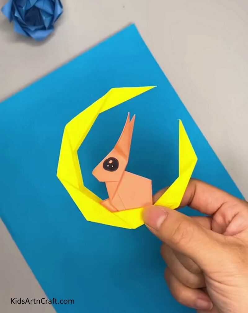 Beautiful Crescent Moon with a Rabbit Sitting In- Learn the Steps For Making an Origami Moon 