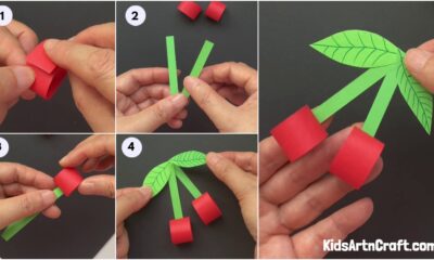 How to make Paper cherry Easy Tutorial for Kids