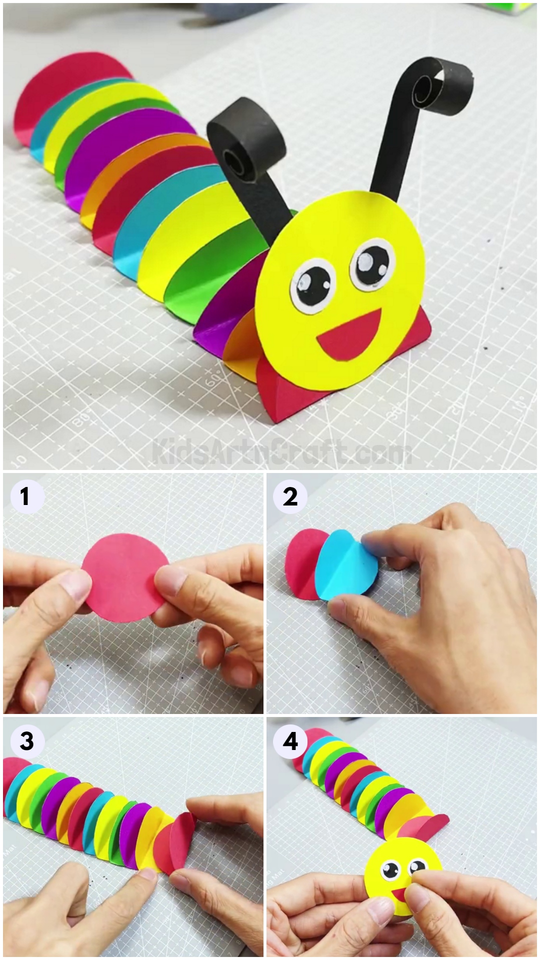  How To Make Paper Circle Caterpillar Craft For Kids