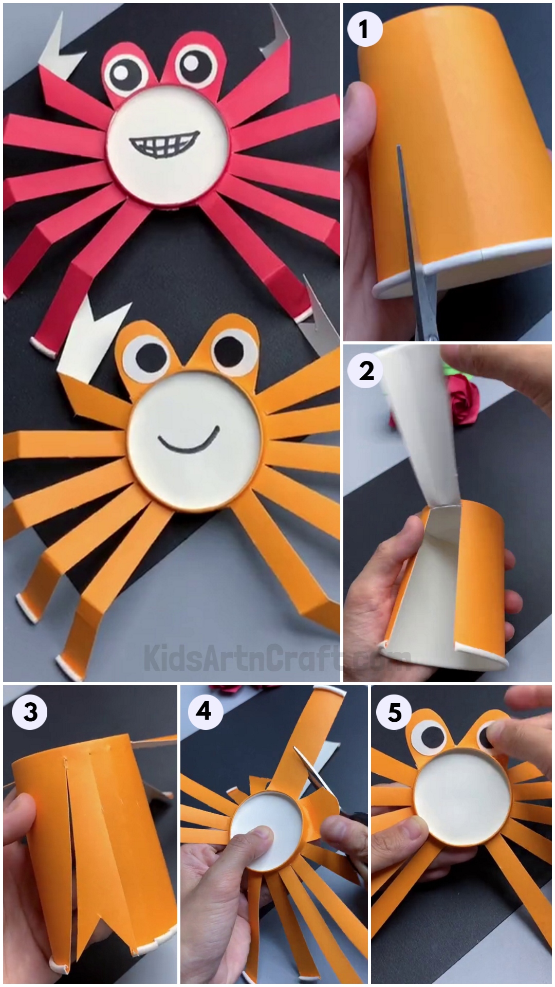 How to Make Paper Cup Crab Craft for kids