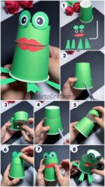 How To Make Paper Cup Frog Puppet Craft Tutorial For Kids - Kids Art ...