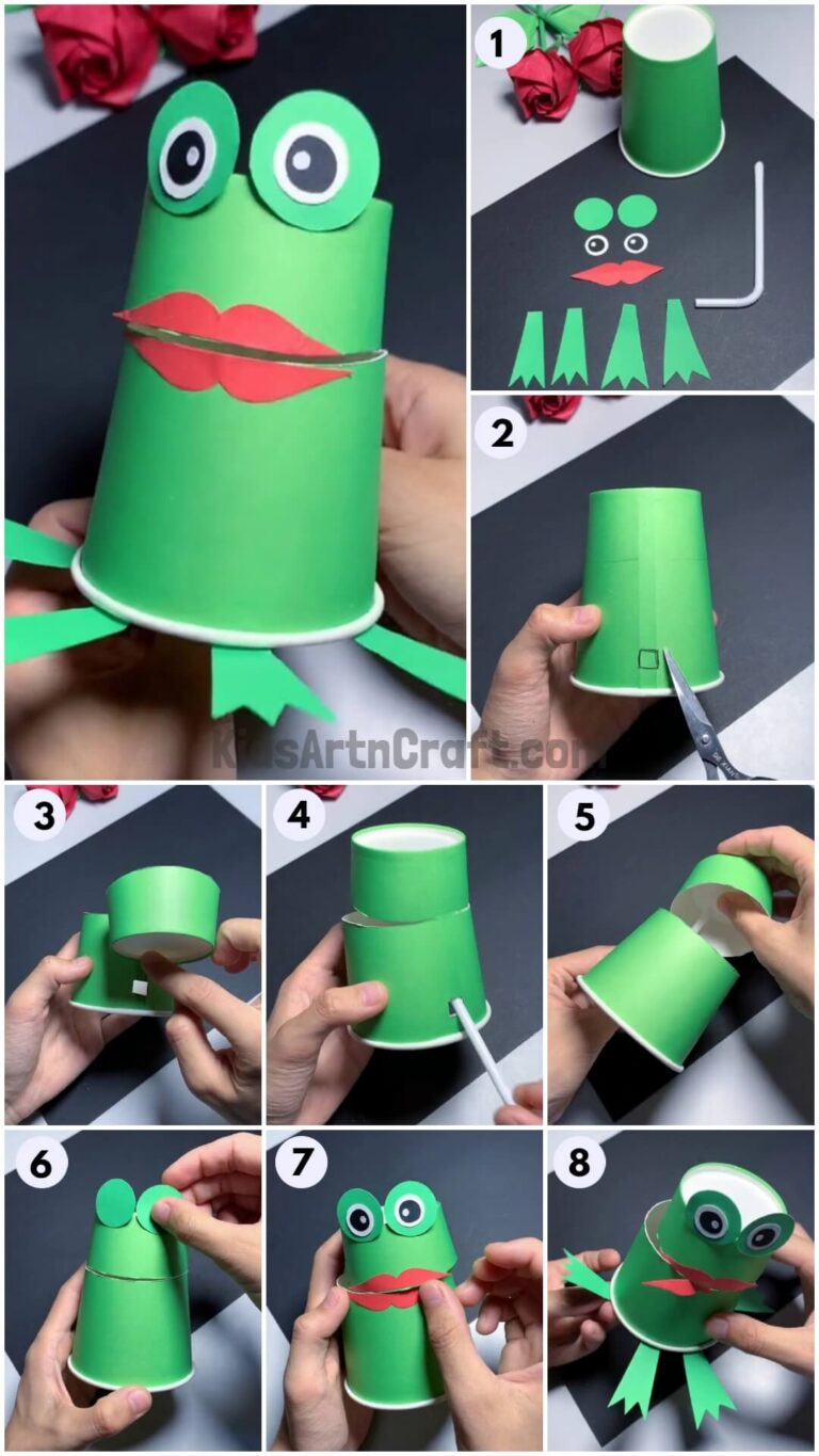 How To Make Paper Cup Frog Puppet Craft Tutorial For Kids - Kids Art ...