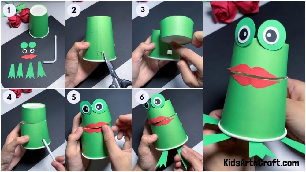 How To Make Paper Cup Frog Puppet Craft Tutorial For Kids