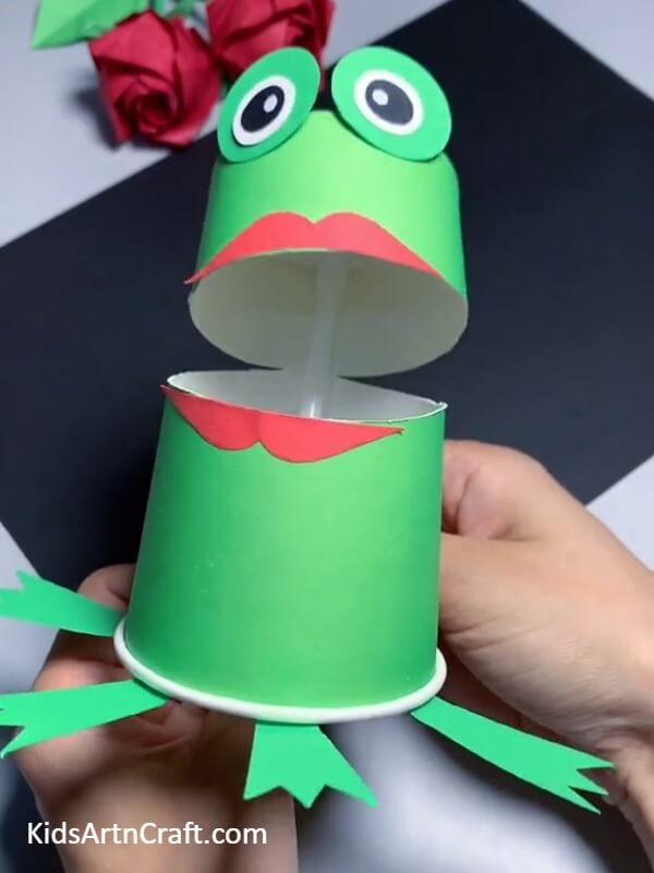 The Final Look Of Your Frog Puppet!-Kids Learn to Create a Frog Puppet from a Paper Cup with This Tutorial