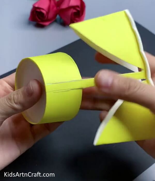 Cutting Out The Vertical Lines - Crafting a Sunflower with a Reused Paper Cup for Kids 