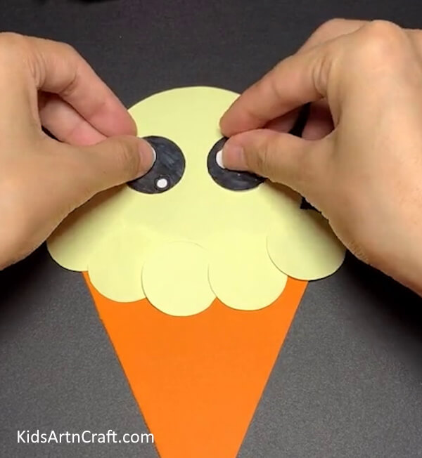 Making Eyes - Assembling a Paper Ice Cream Handicraft for Children