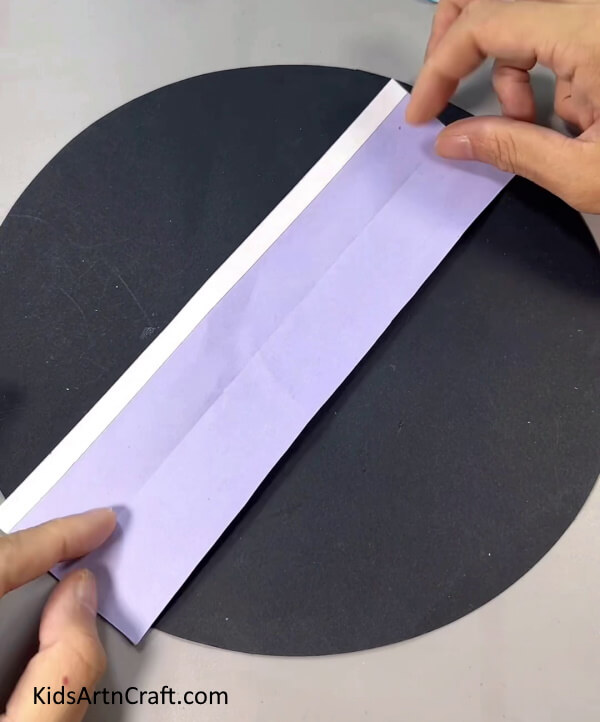 Pasting Double Side Tape On Lavender Paper - Learning to Create a Paper Lavender Blossom with this Simple Guide 