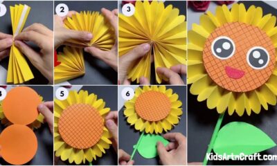 How to make Paper Sunflower Craft for kids