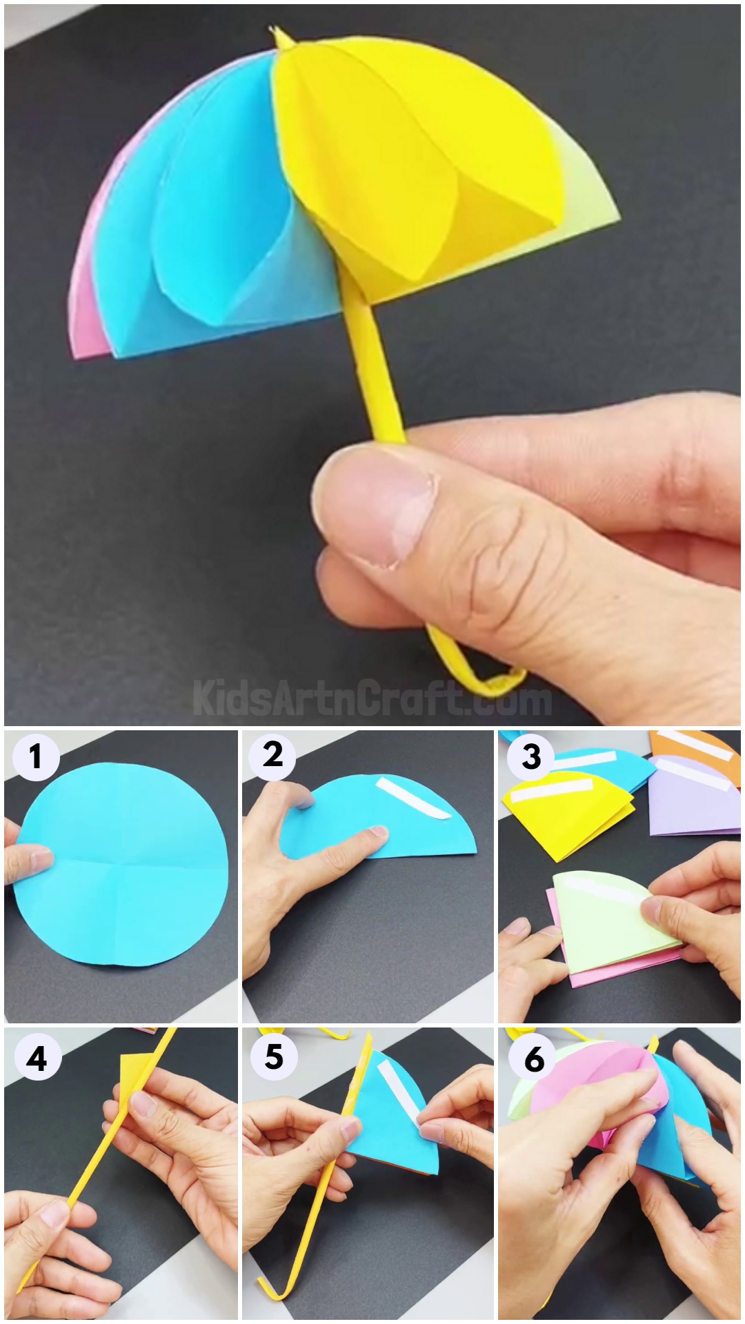 How to Make Paper Umbrella For Kids