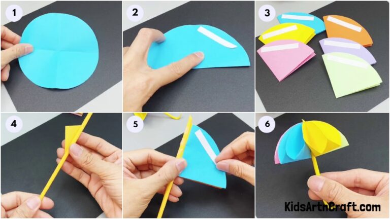 How to Make Paper Umbrella For Kids - Kids Art & Craft