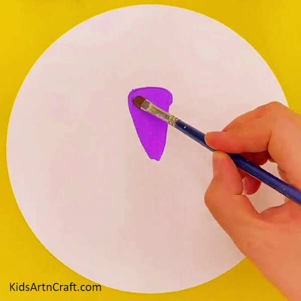 Painting A Triangle Shape-Learn the Art of Crafting a Violet Horned Blossom as a Pro with this Tutorial for Kids