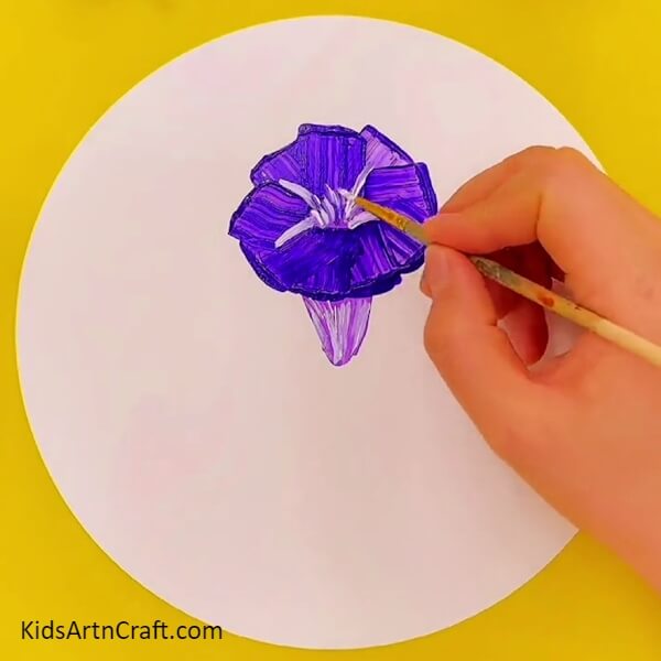 Making The Anthers Of the Flower-Follow this Step-by-Step Tutorial for Kids to Make a Purple Horned Flower Like a Pro
