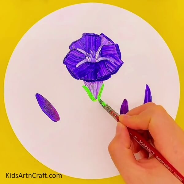 Making Sepal And Stem Of The Flower-A Guide for Youngsters to Form a Purple-Horned Flower as an Expert