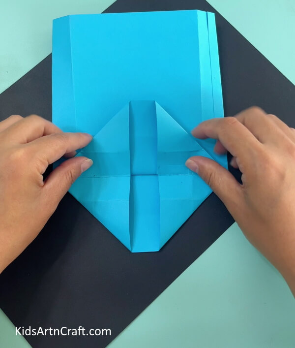 Forming Hexagon And Creases- Constructing an Origami Paper Bag with a Shirt and Bow from Home 