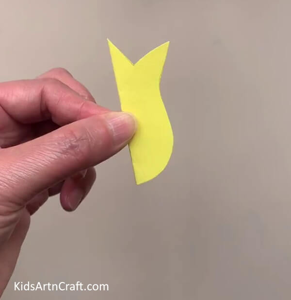 Cutting Out Tulip Outline - Crafting Tulips Out of Paper With Children 