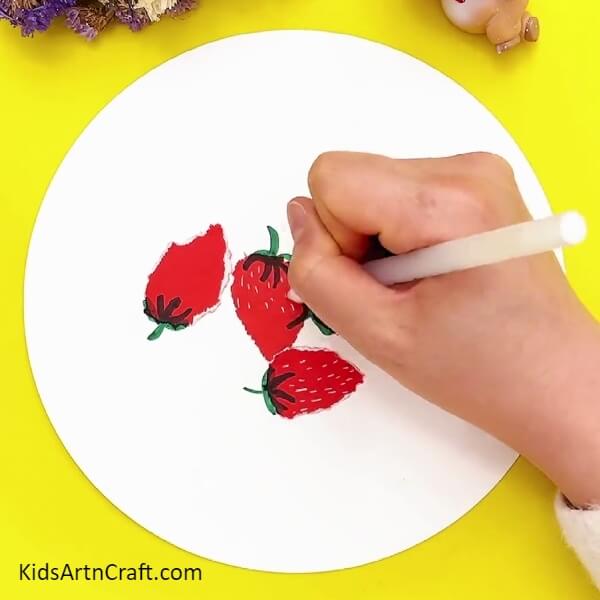 Detailing The Strawberries- Kids Can Make A Strawberry Basket As An Artistic Project 