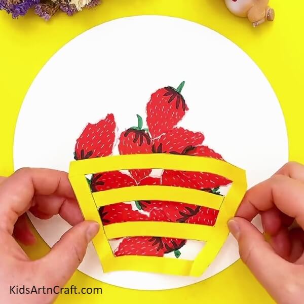 Pasting The Basket- Kids Can Make A Strawberry Basket - A Fun Art Project 