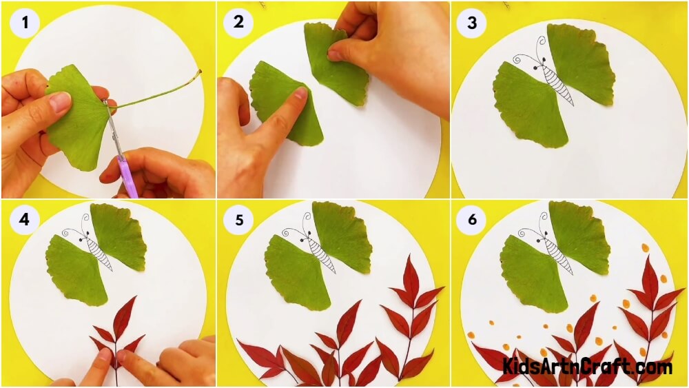 Leaf Garden Butterfly Craft Idea For Beginners
