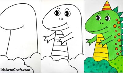 Learn How to Draw a Dinosaur easy Tutorial
