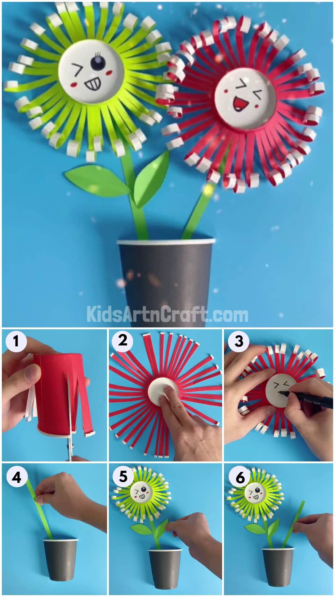 Learn to make a Paper Cup Flower easy Craft for kids