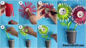 Learn to make a Paper Cup Flower Craft Tutorial for Kids - Kids Art & Craft