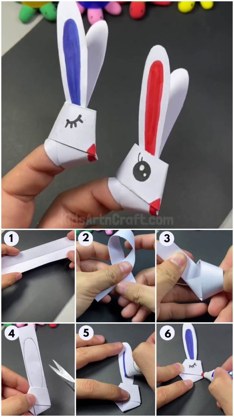 Learn to make Bunny Finger Puppets Easy Tutorial for kids Kids Art