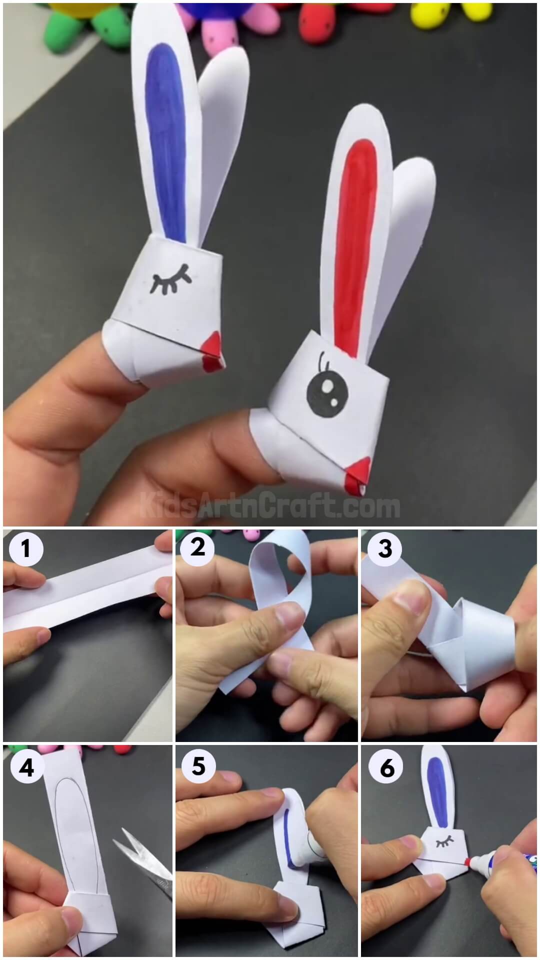  Learn to make Bunny Finger Puppets easy Tutorial for kids