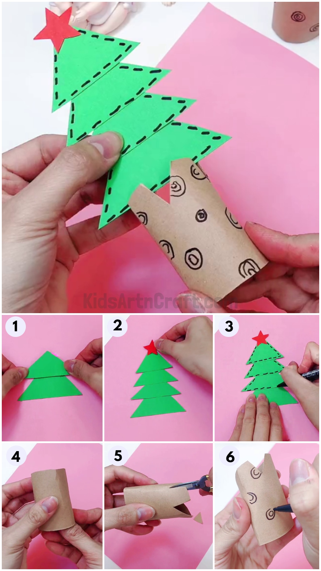 Learn to make Christmas Tree Crafts for Kids