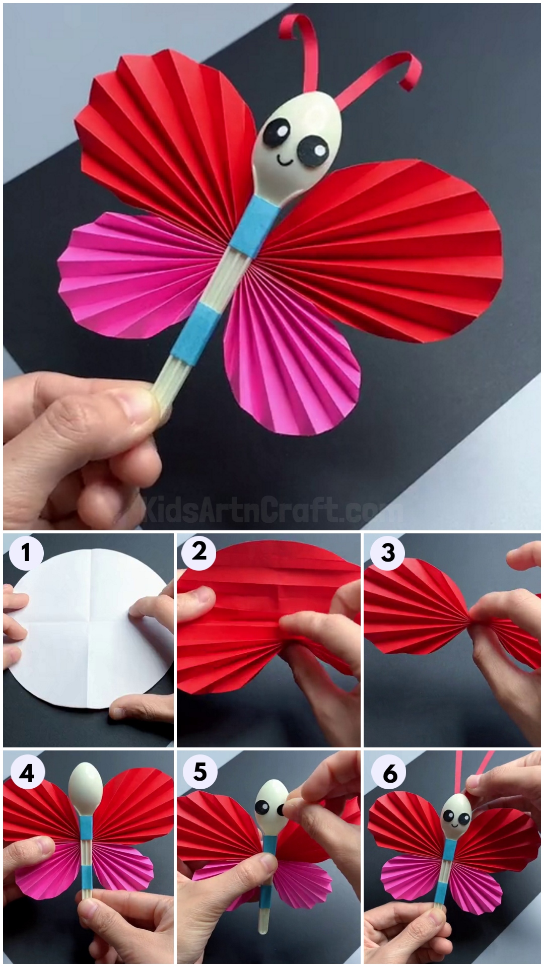 Learn to Make Cute Butterfly using Paper and Spoon
