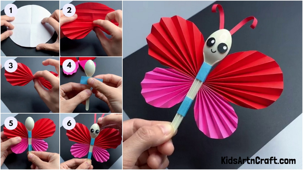 Learn to Make Cute Butterfly using Paper and Spoon