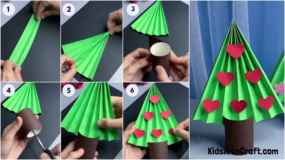Learn to make Paper Christmas Tree Craft for kids