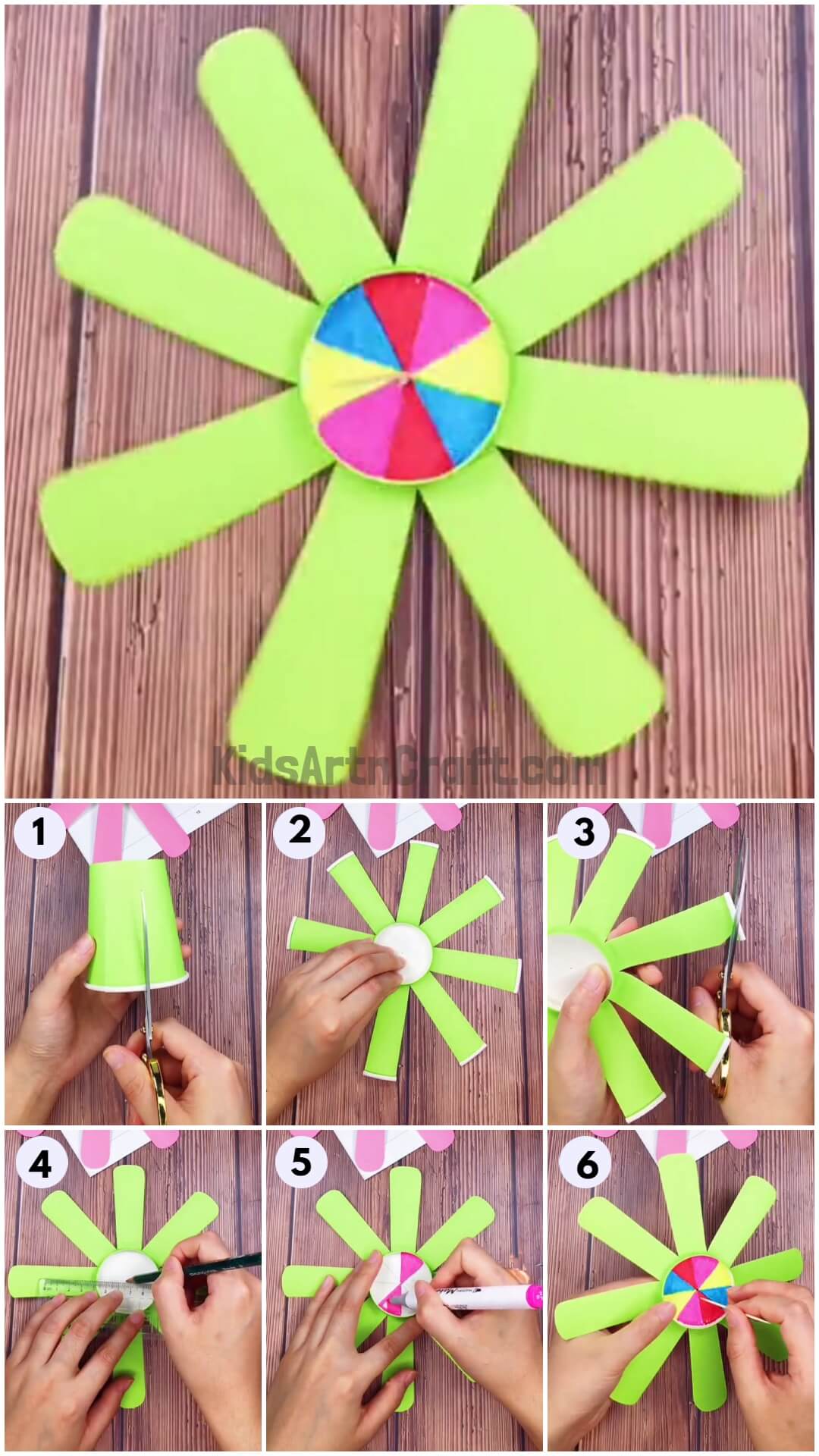 Paper Cup Helicopter Fan Propeller Craft Step by Step Tutorial