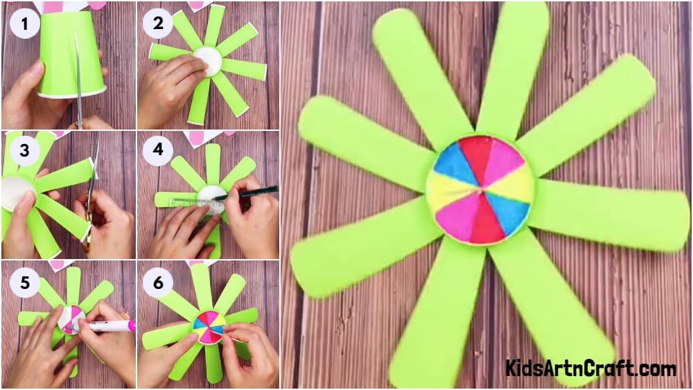 Paper Cup Helicopter Fan Propeller Craft Step by Step Tutorial