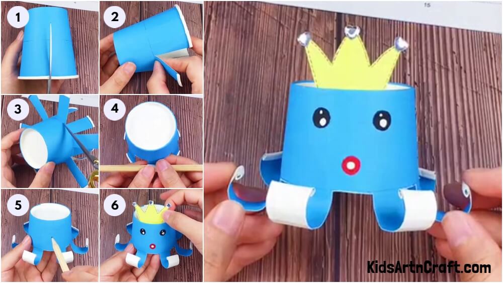 Learn to make Paper Cup Octopus Craft for kids