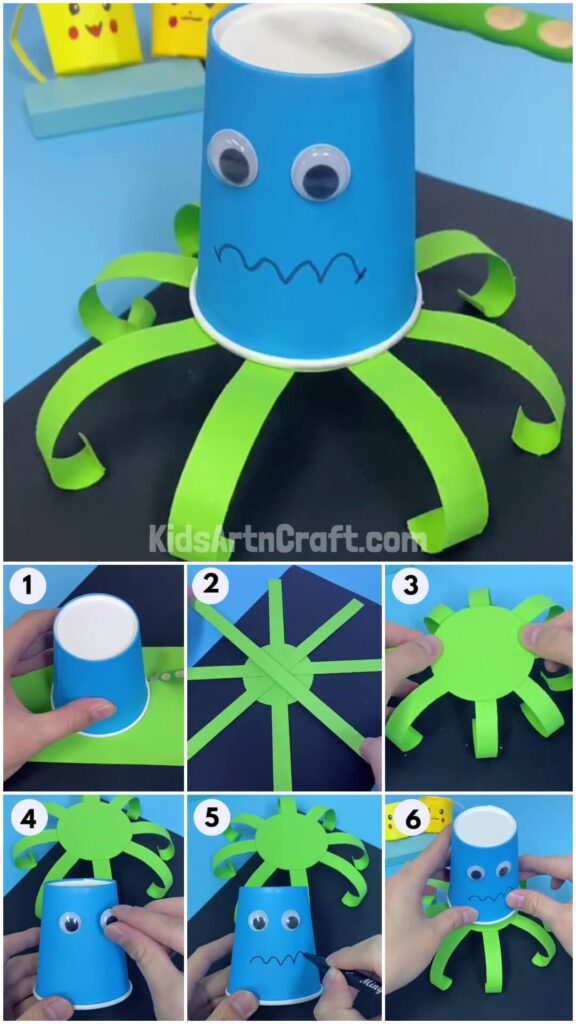 Learn To Make Paper Cup Octopus Craft For Toddlers - Kids Art & Craft