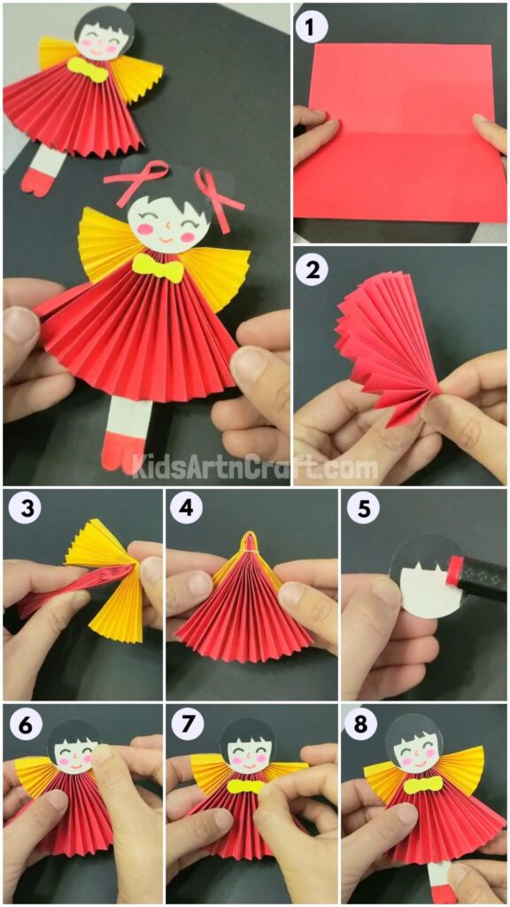 Easy Paper Doll Craft How to Make Cute Origami Girl Kids Art & Craft