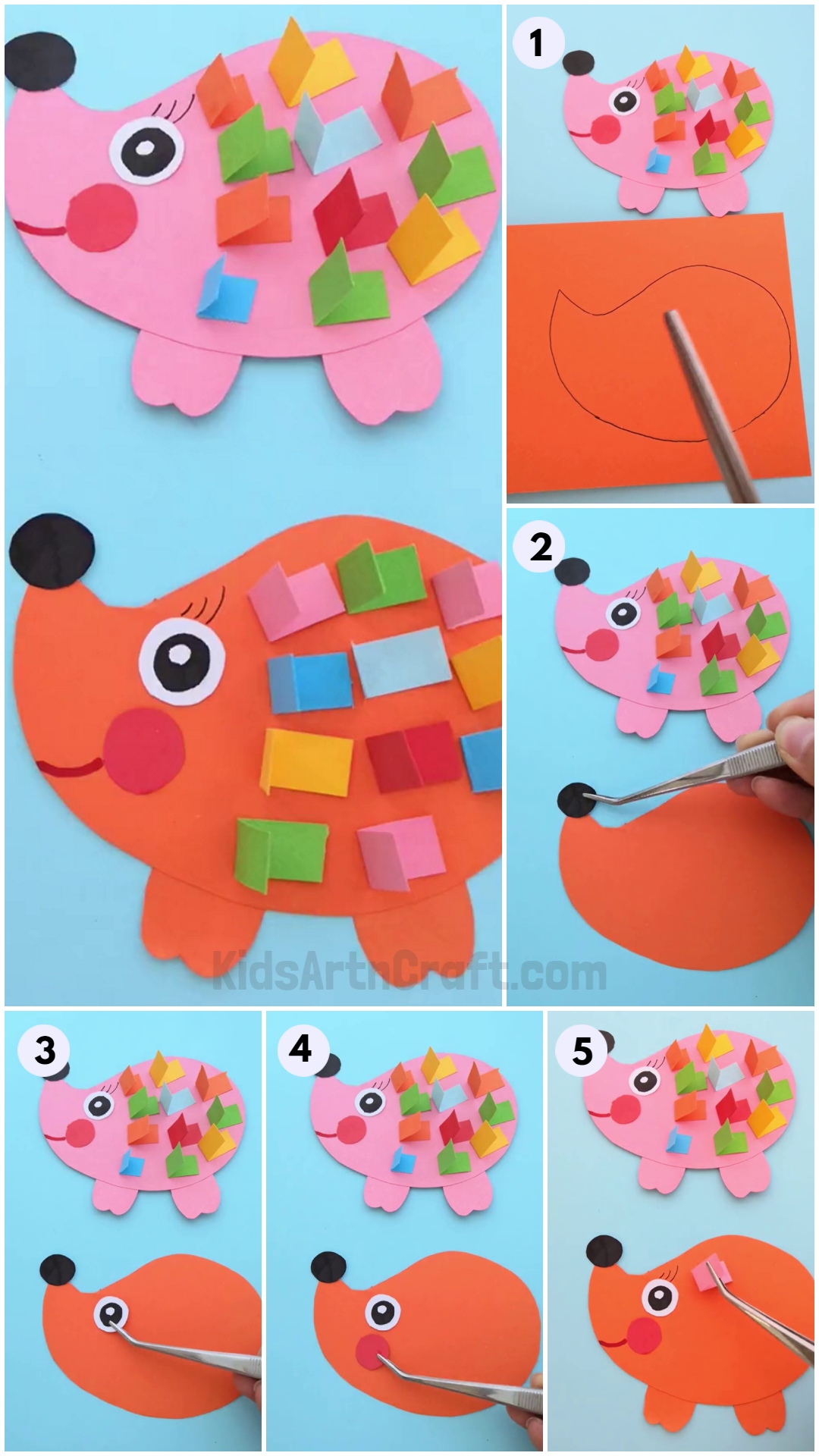  Learn to make Paper Hedgehog Craft for kids