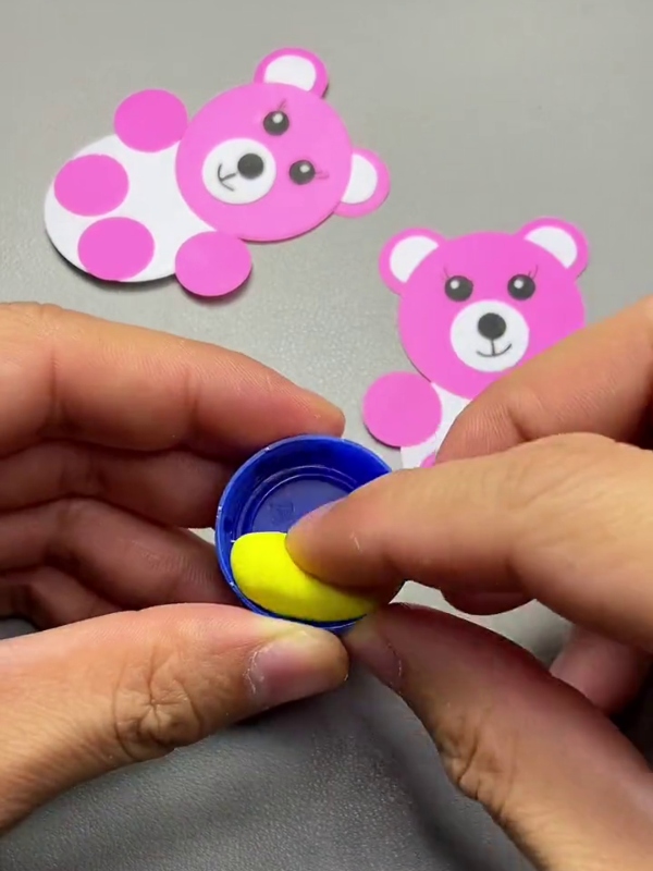 Making The Bottle Cap Stand- Guidelines for Creating a Miniature Paper Teddy Bear for Little Ones 