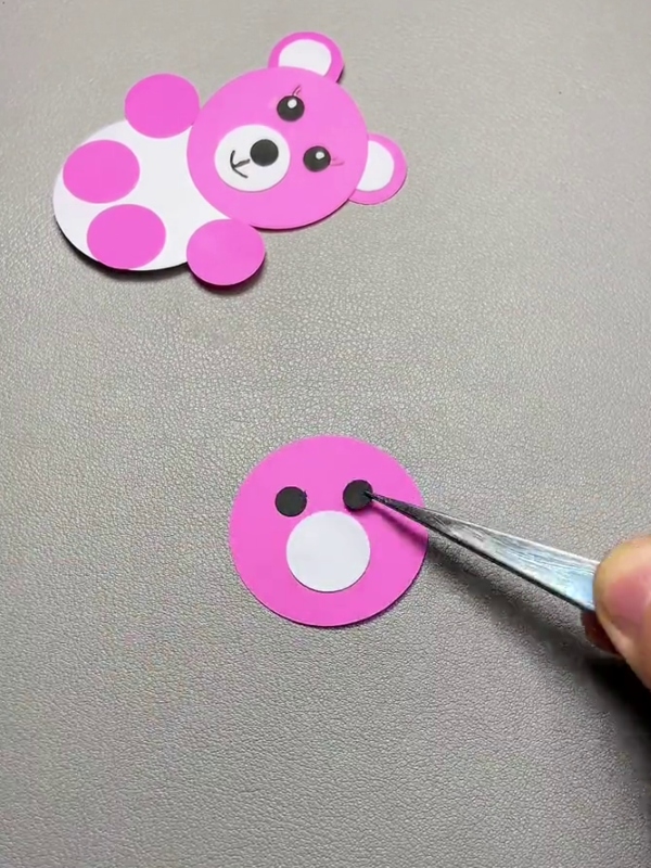 Making The Eyes- Instructions on Constructing a Tiny Paper Teddy Bear for Youngsters 