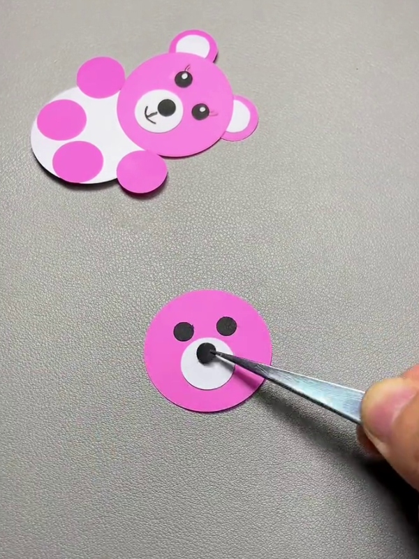 Making The Nose- Instructions on Constructing a Tiny Paper Teddy Bear for Youngsters 