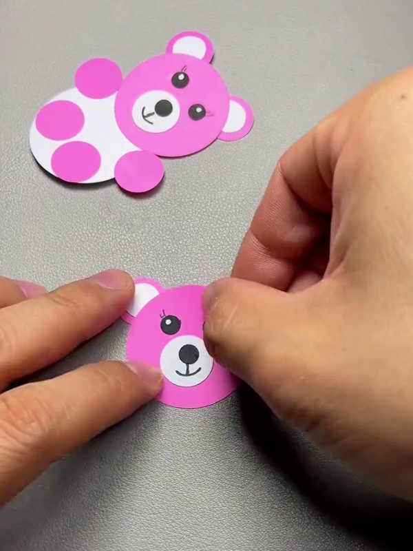 Making The Ear Detailed Tutorial on How to Build a Little Paper Teddy for Kids 