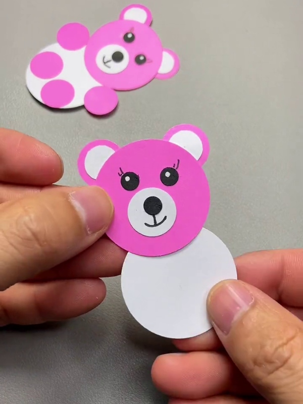 Making The Teddy's Belly- Step-by-Step Process to Assemble a Tiny Paper Teddy Bear for Youngsters 