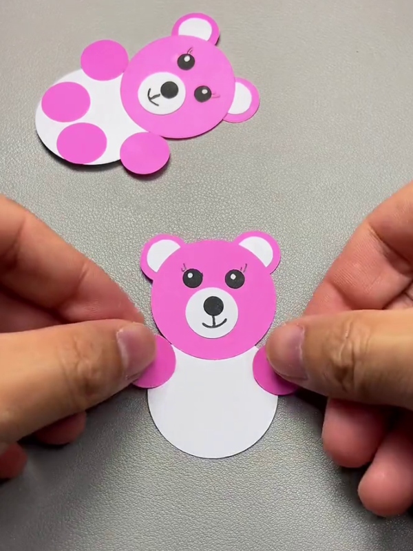 Making The Arms- Demonstration on How to Construct a Mini Paper Teddy Bear for Kids 