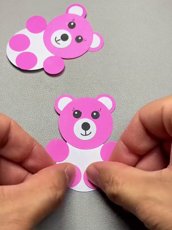 Making The Legs Simple Directions on Crafting a Small Paper Teddy Bear for Children 