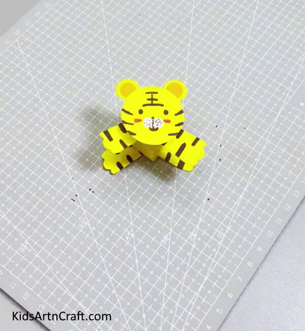 Your Cute Mini Tiger Craft Is Ready! - Assemble a Mini Tiger With Paper Strips Perfect For Children