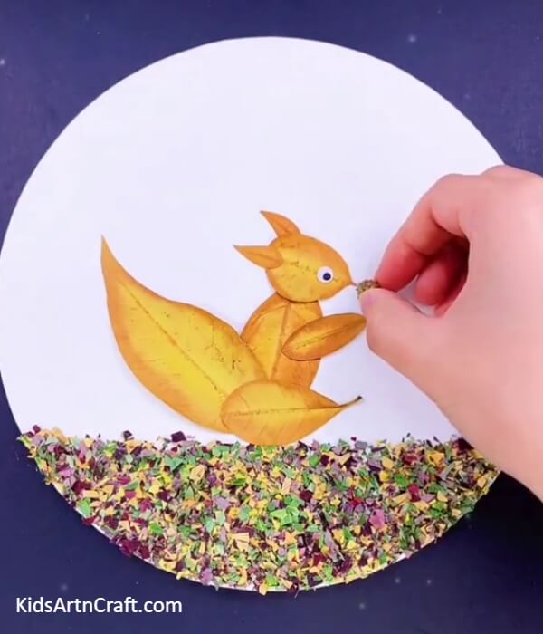 Adding The Squirrel's food- A Pine Cone!- Learning the Basics of Squirrel Art for Beginners