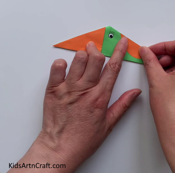 Pasting Wings - Making a Lovely Paper Bird Finger Puppet For Kids